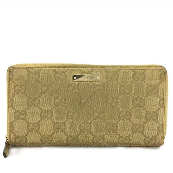 Gucci Handbags - GUCCI GG Logo Canvas Zip Around Long Wallet